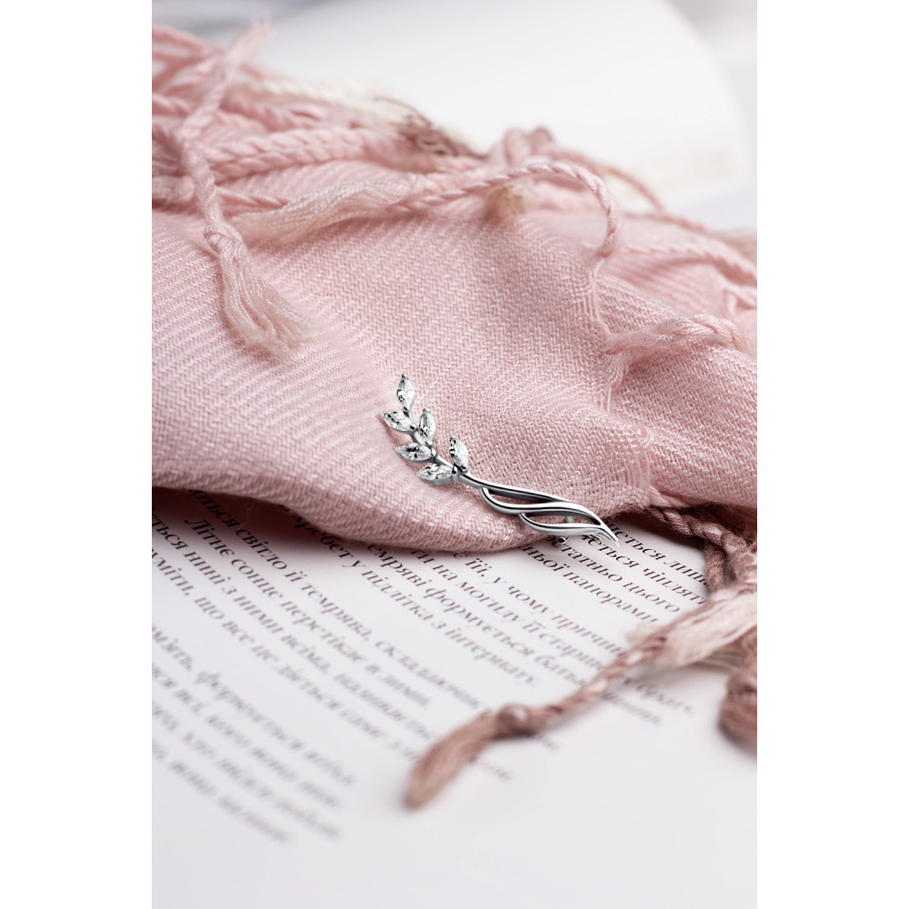 Срібна брошка Гілочка (9520) - 5