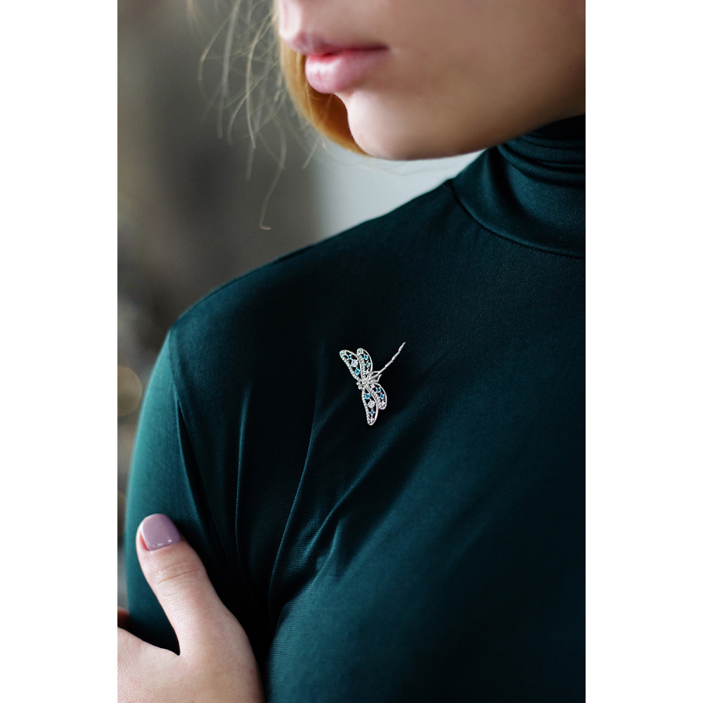 Срібна брошка Бабка (9521) - 4