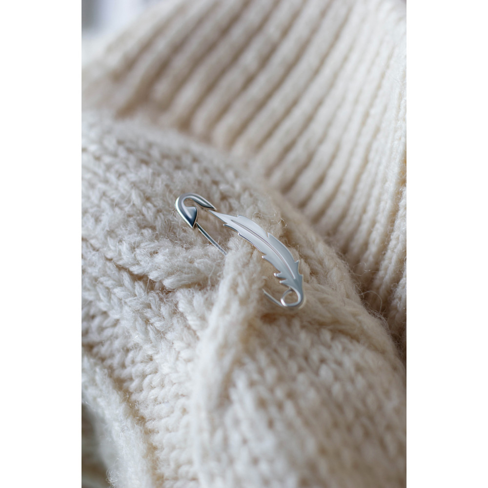 Срібна булавка Пір`їна (9524) - 6