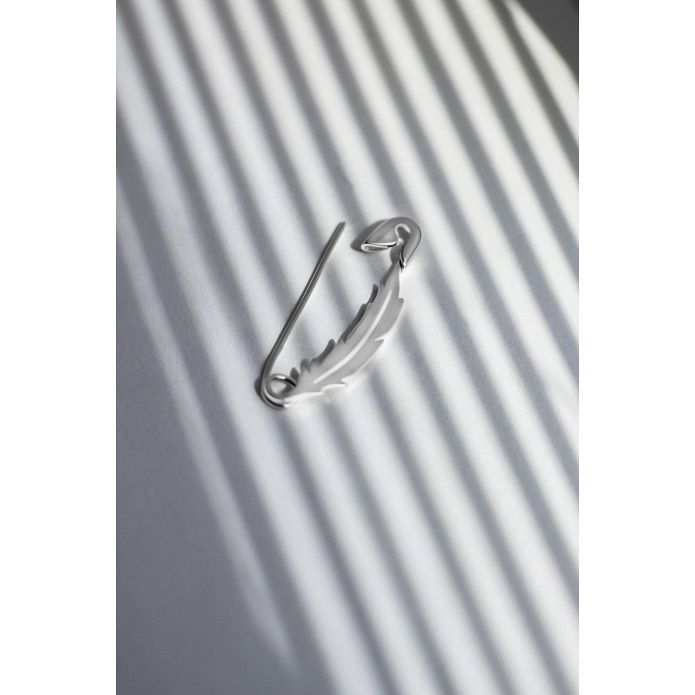 Срібна булавка Пір`їна (9524) - 4