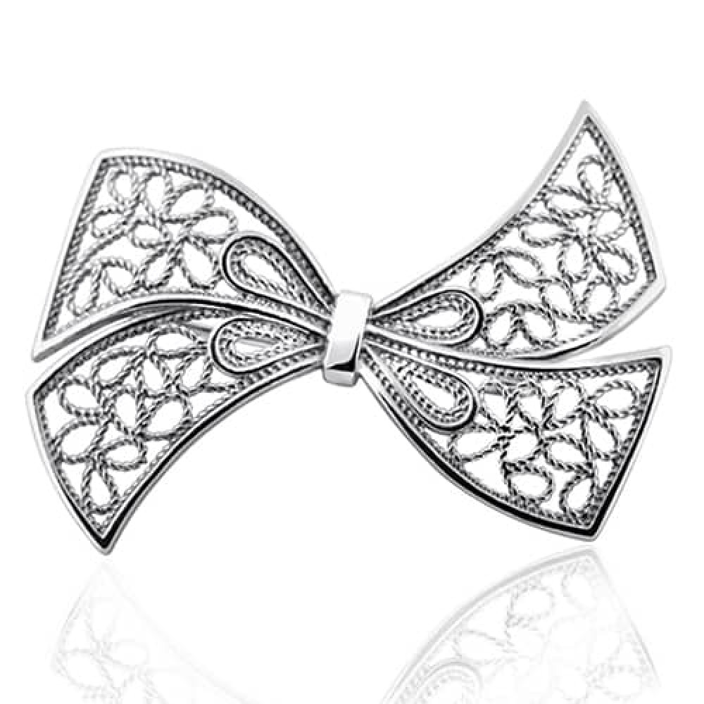 Срібна брошка Бант (9525) - 1