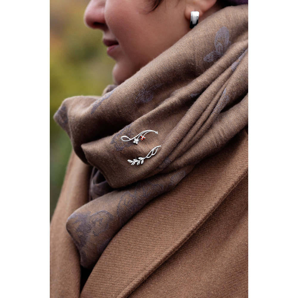 Срібна брошка Гілочка (9520) - 3