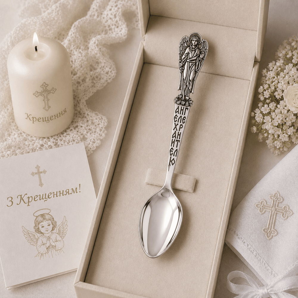 Серебряная ложка c Ангелом-Хранителем( 9812) - 3