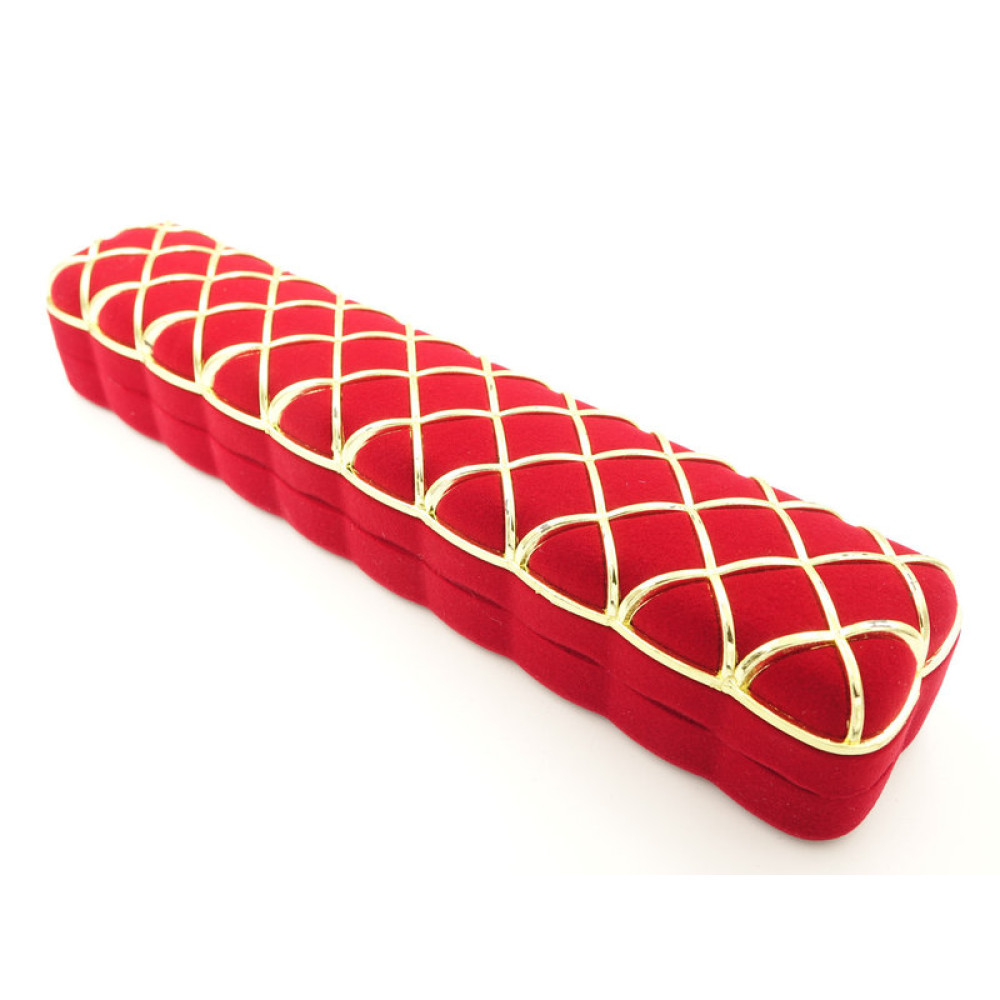 Футляр оксамитовий з сіткою для ложки (червоний) (ф32) - 1