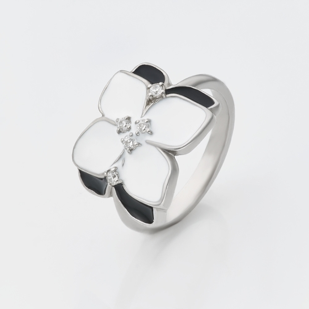 Срібна каблучка з емаллю (3800) - 1