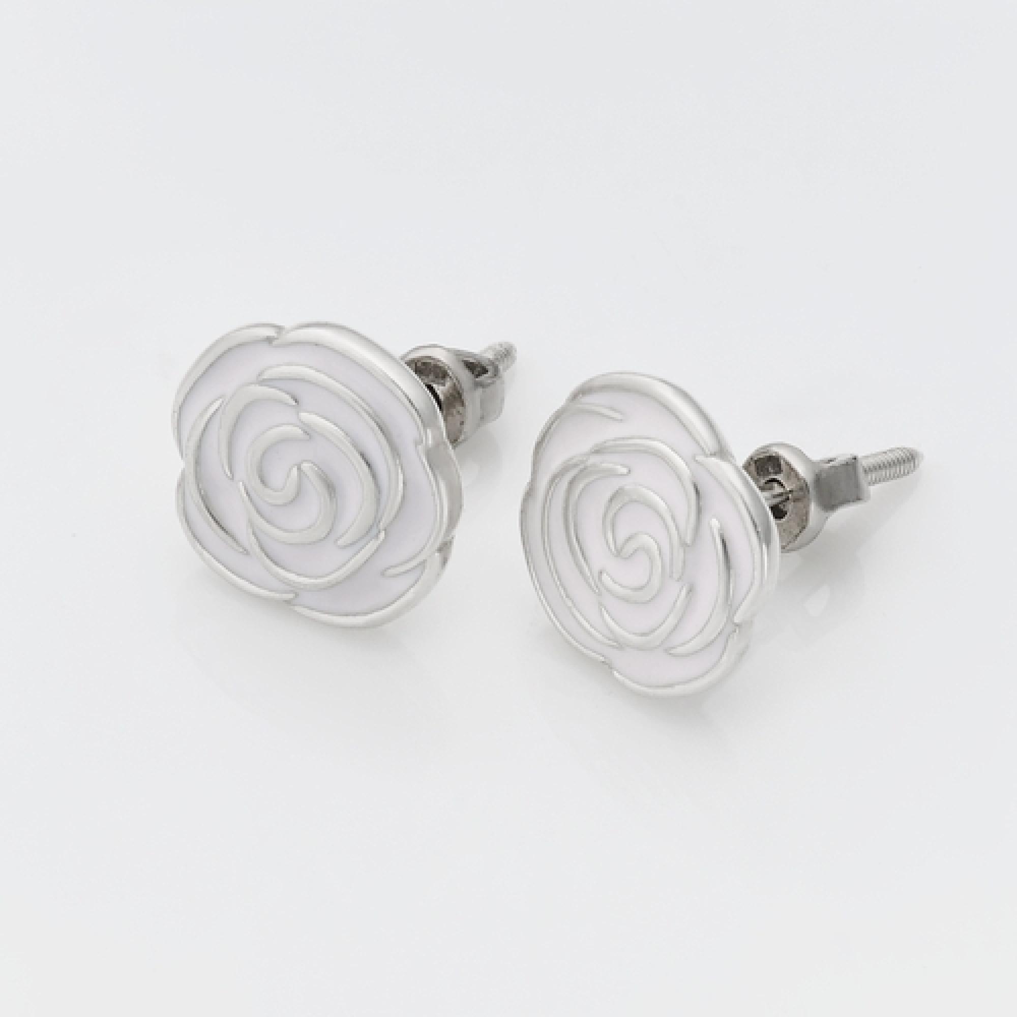 Срібні сережки-гвоздики Троянда (4757) 