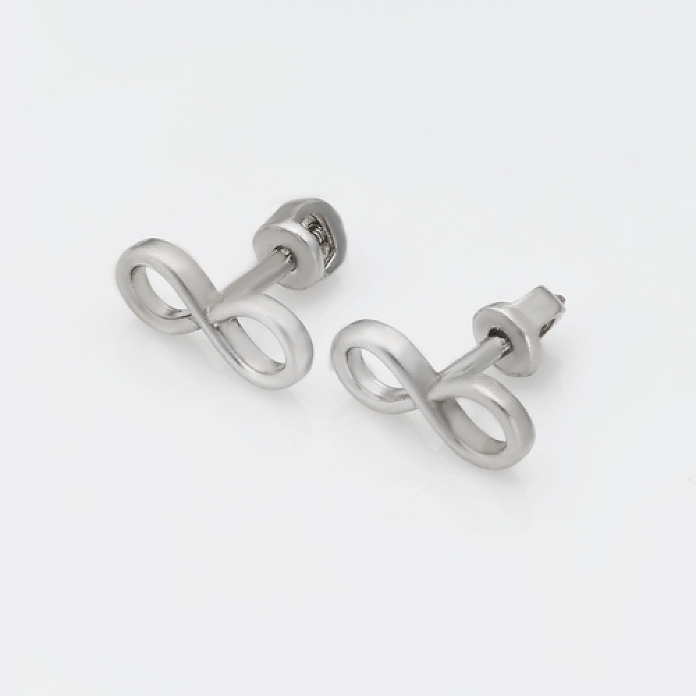 Срібні сережки-гвоздики Нескінченність (4763) - 1
