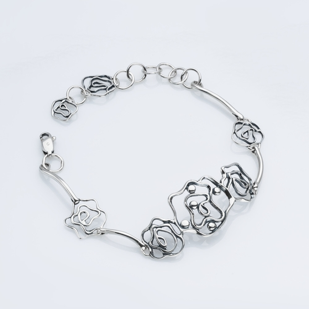 Срібний браслет Троянда (2037) - 1