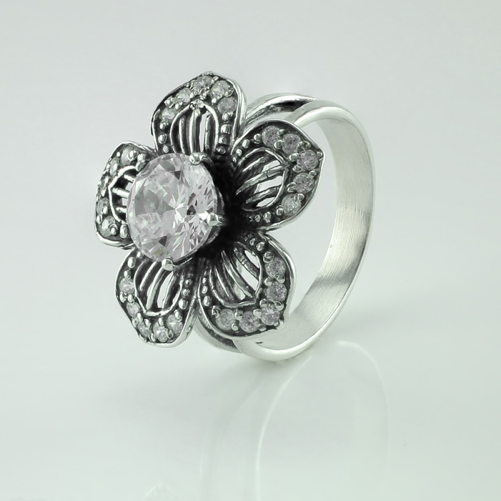Срібна каблучка Квітка (3718) - 1