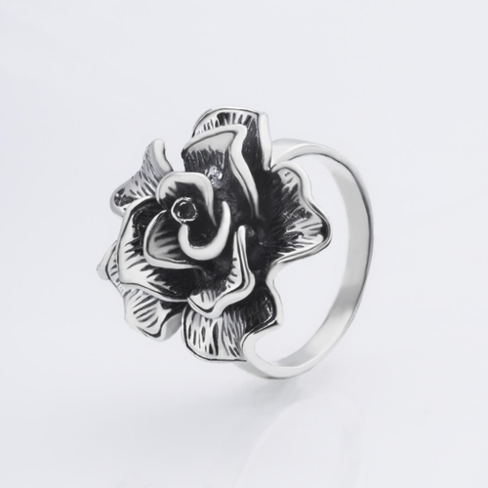 Серебряное кольцо Роза ( 3762)