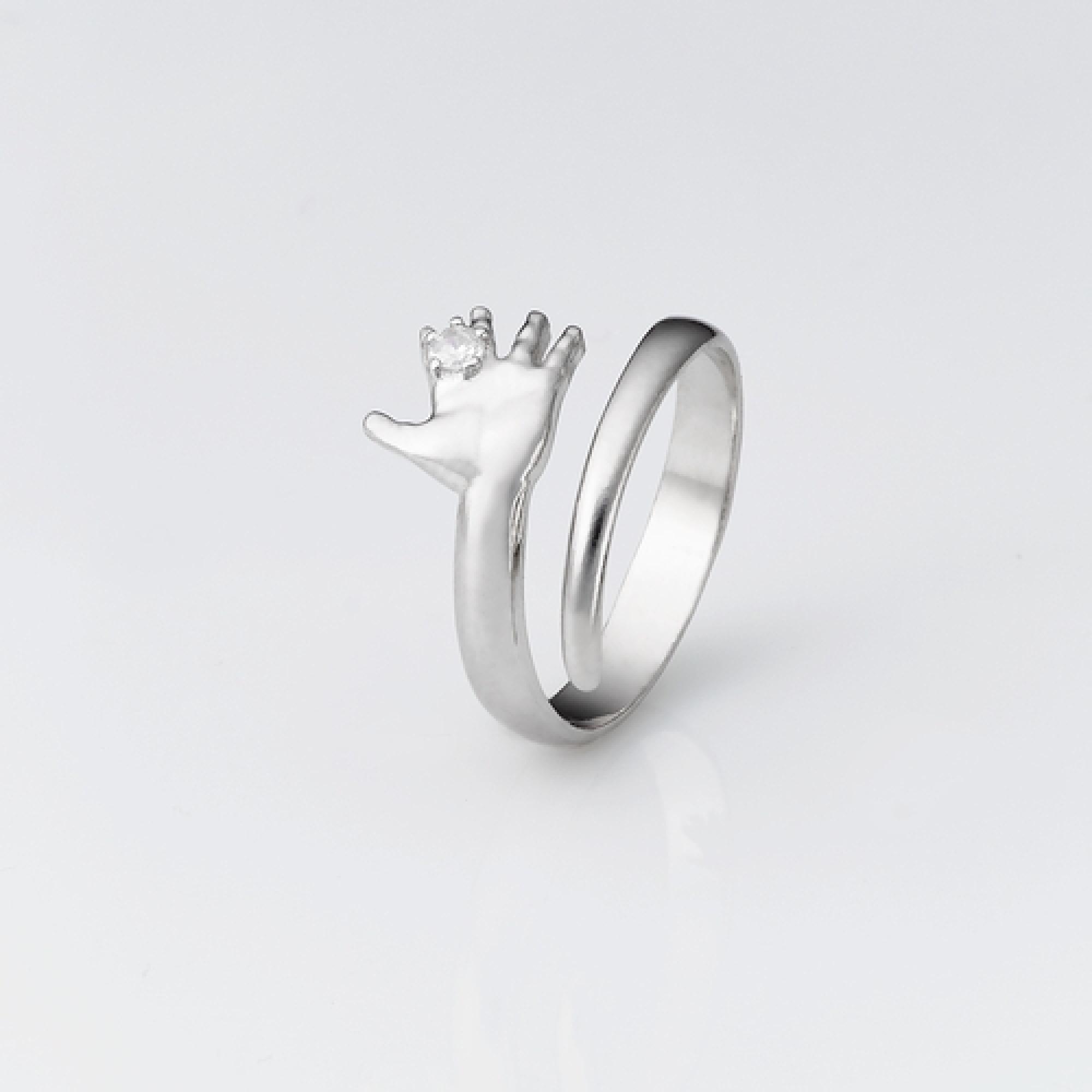 Серебряное безразмерное кольцо Ручка младенца (3766)