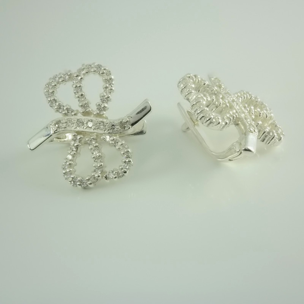 Срібні сережки Метелик (4651) - 1