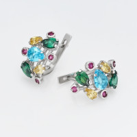 Срібні сережки з кольоровими каменями (4689)  Рекомендації для вас