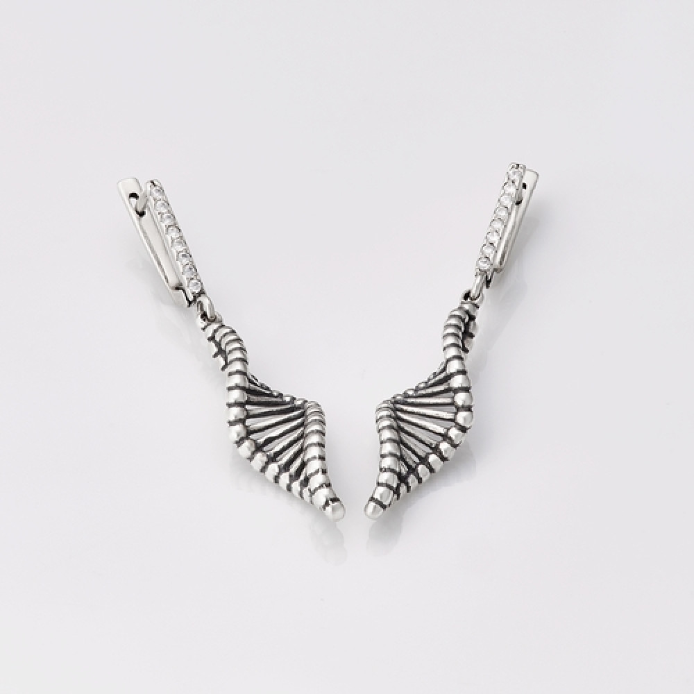 Срібні сережки ДНК (4715) - 1