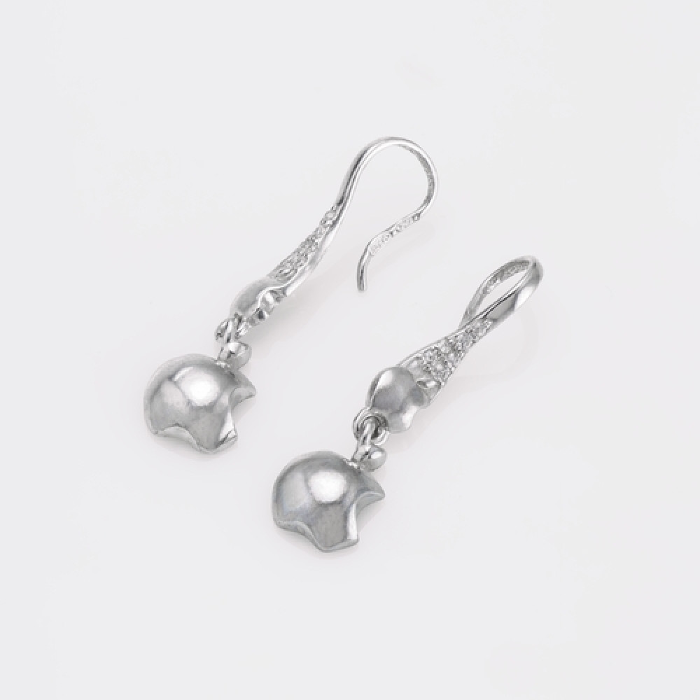 Срібні сережки Apple (4731) - 1