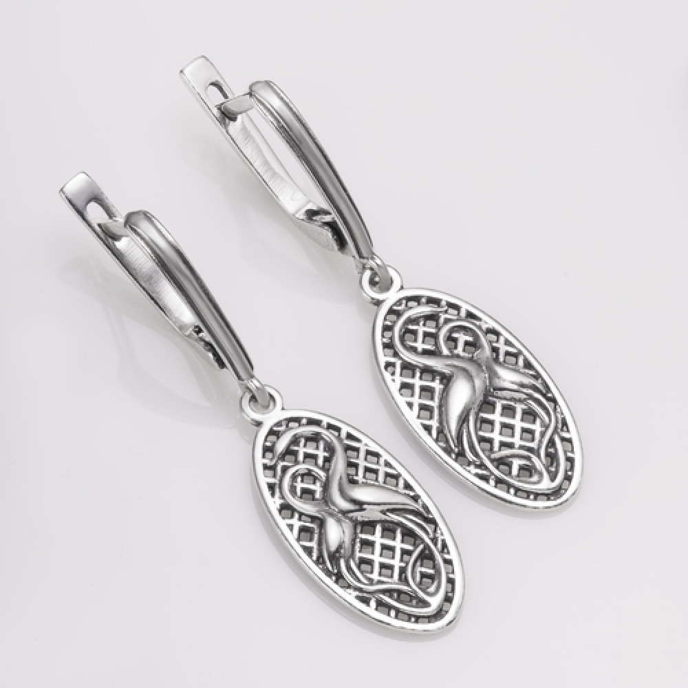 Срібні сережки Лелеки (4734) - 1