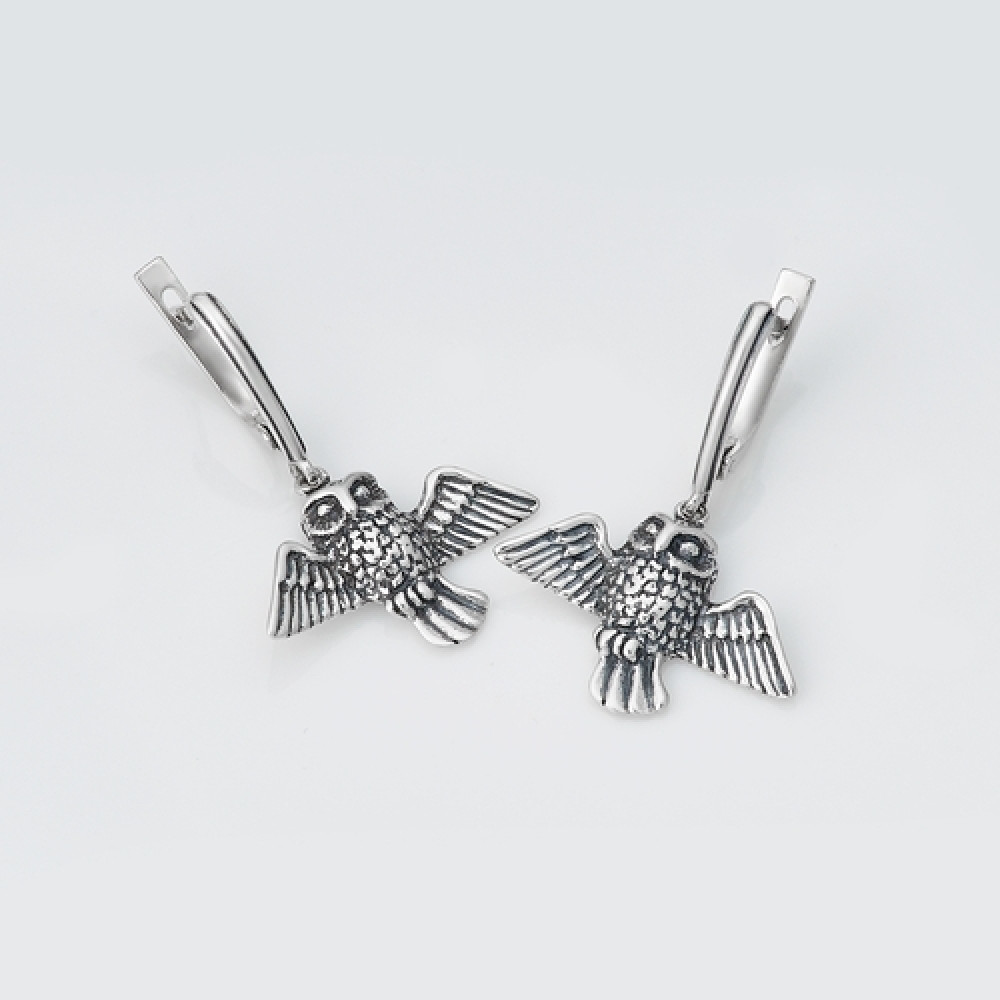 Срібні сережки Сова (4751) - 1