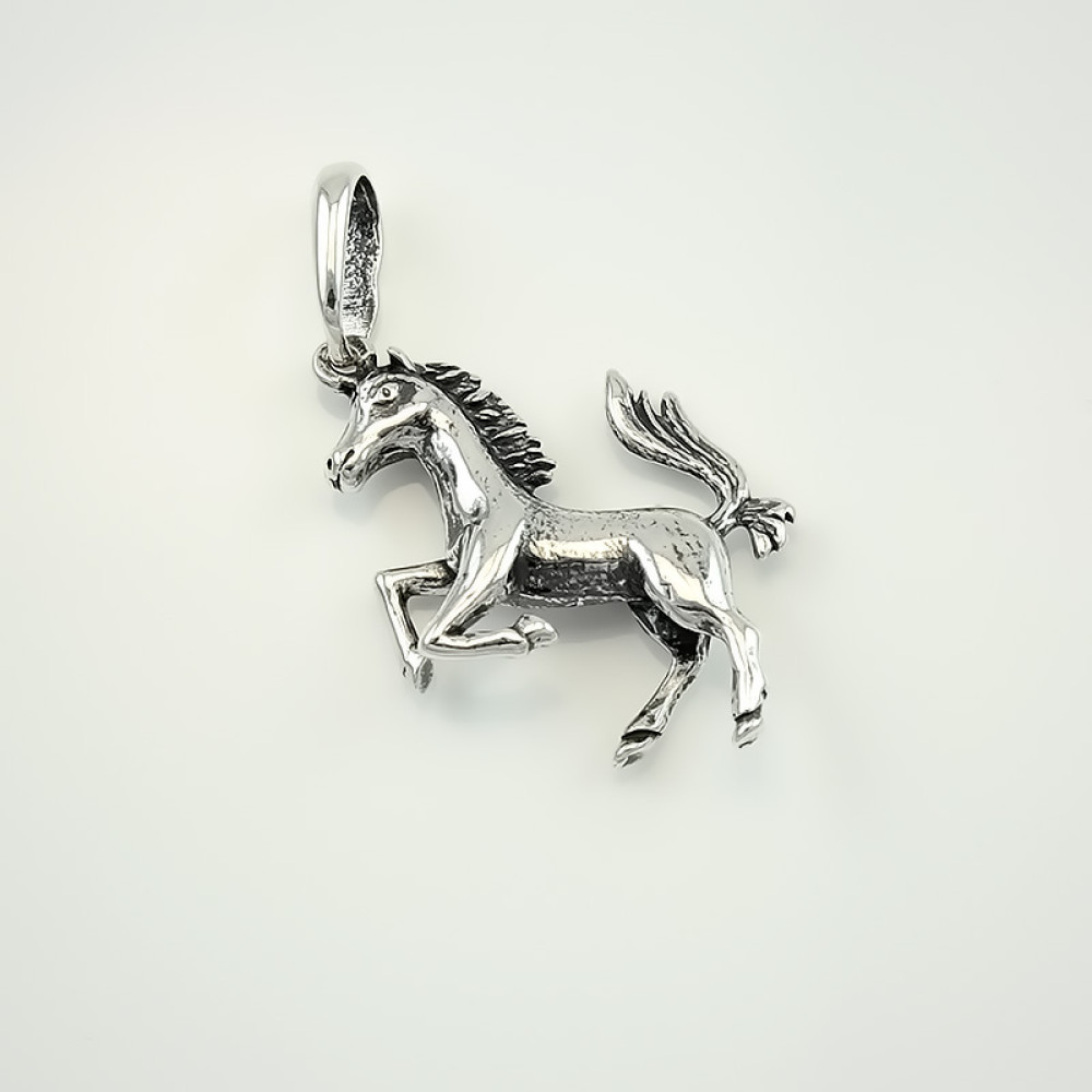 Срібний кулон Кінь 7033 - 1