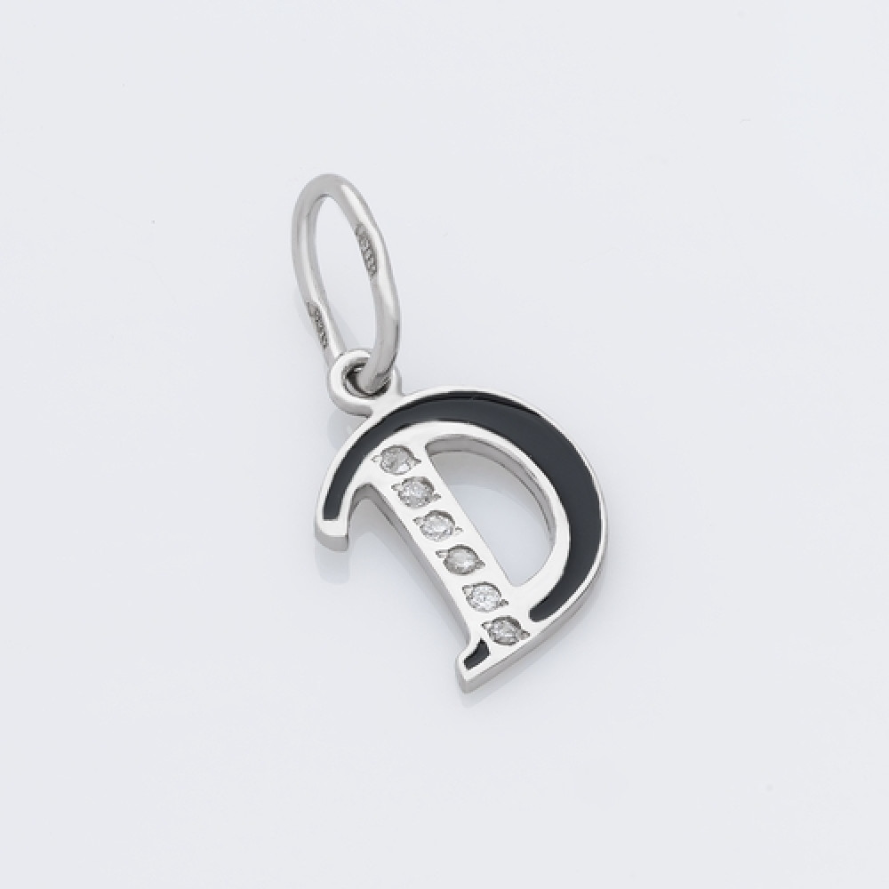 Срібний кулон-літера Д (7057д) - 1