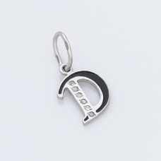 Срібний кулон-літера Д (7057д)