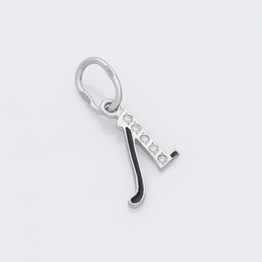 Срібний кулон-літера Л (7057л) - 1