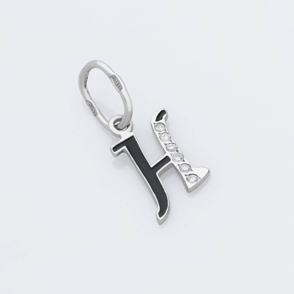 Срібний кулон-літера  Н (7057н) - 1