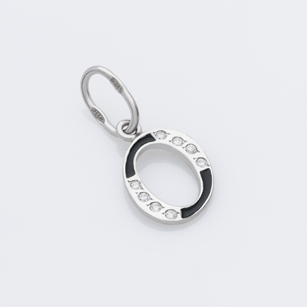 Срібний кулон-літера О (7057о) - 1