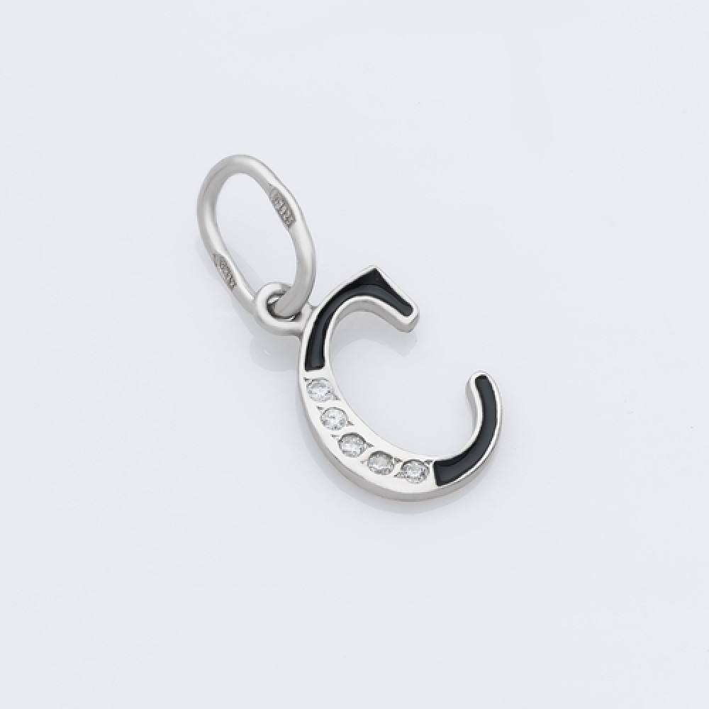 Срібний кулон-літера С (7057с) - 1