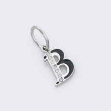  Срібний кулон-літера В (7057в)