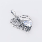 Срібний кулон Листочок (7059) - комплект