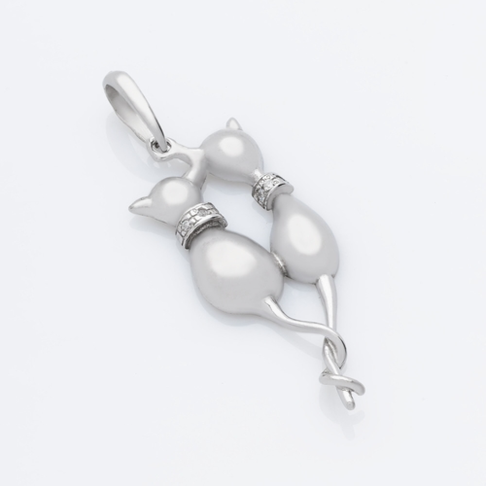 Срібний кулон Кішки 7073 - 1