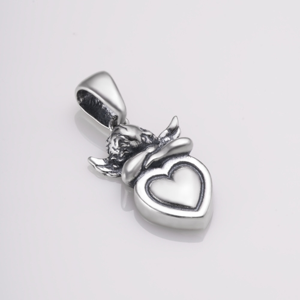 Срібний кулон Ангел з серцем (7083) - 1