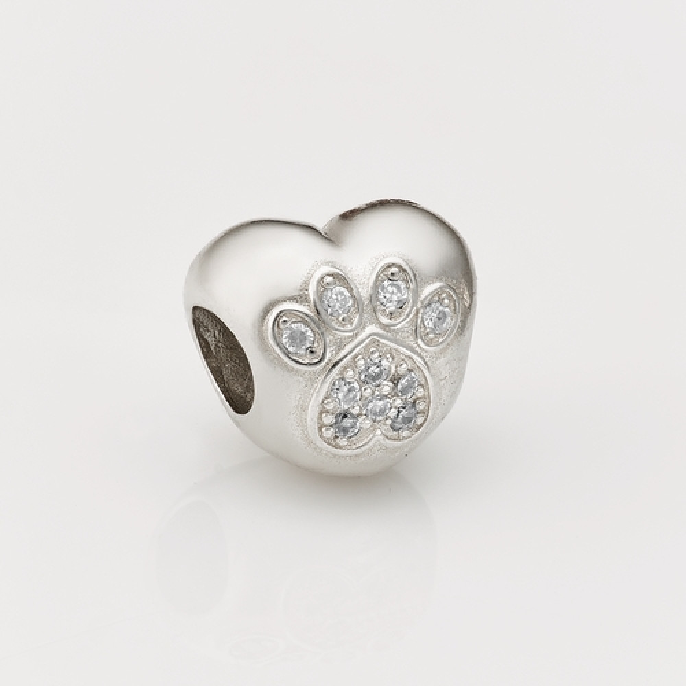 Шарм (намистина) Серце з лапкою (7111) - 1