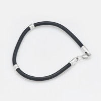 Браслет каучуковий зі срібними вставками (8015.2) Нещодавно переглянуті