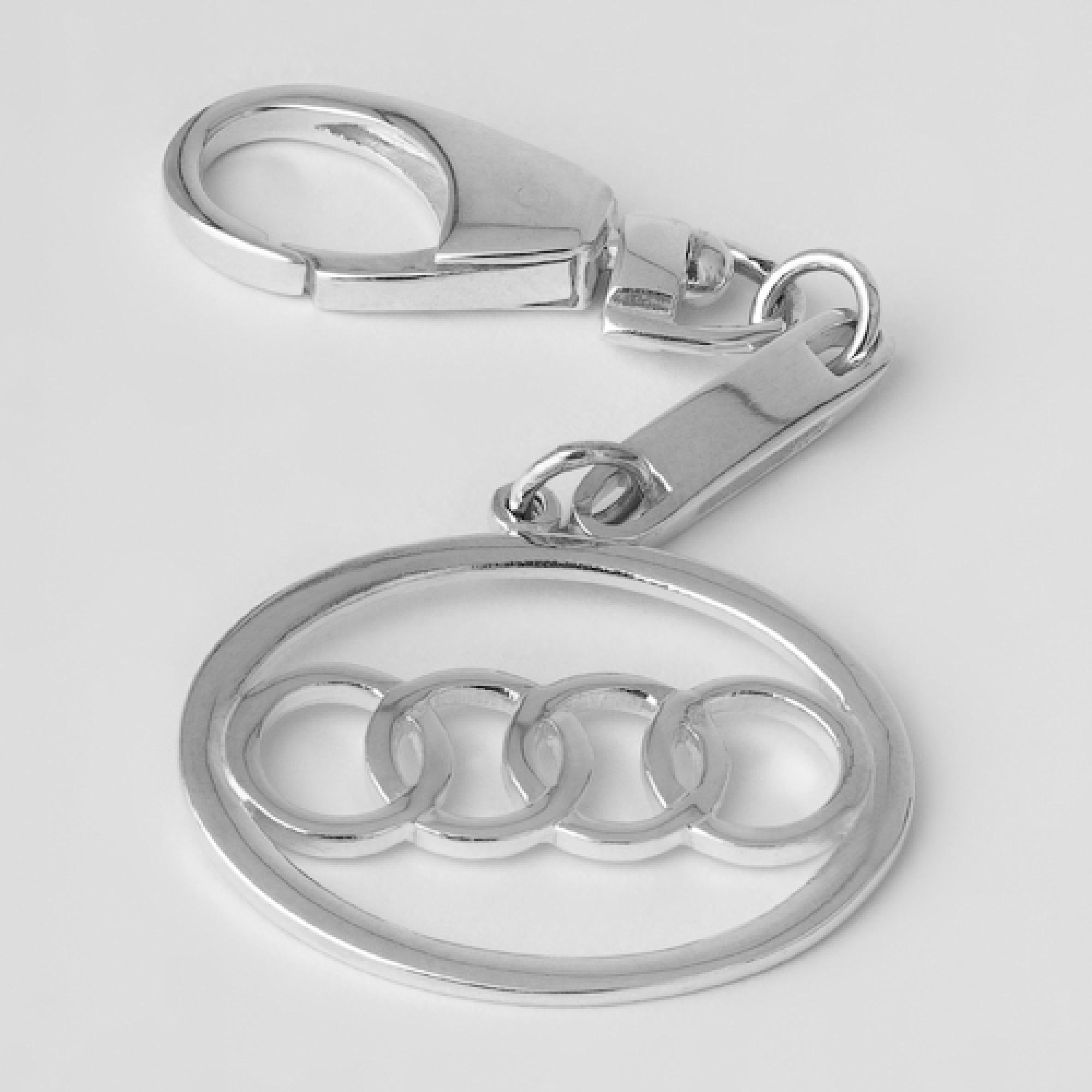 Серебряный брелок Audi (Ауди) (9004)