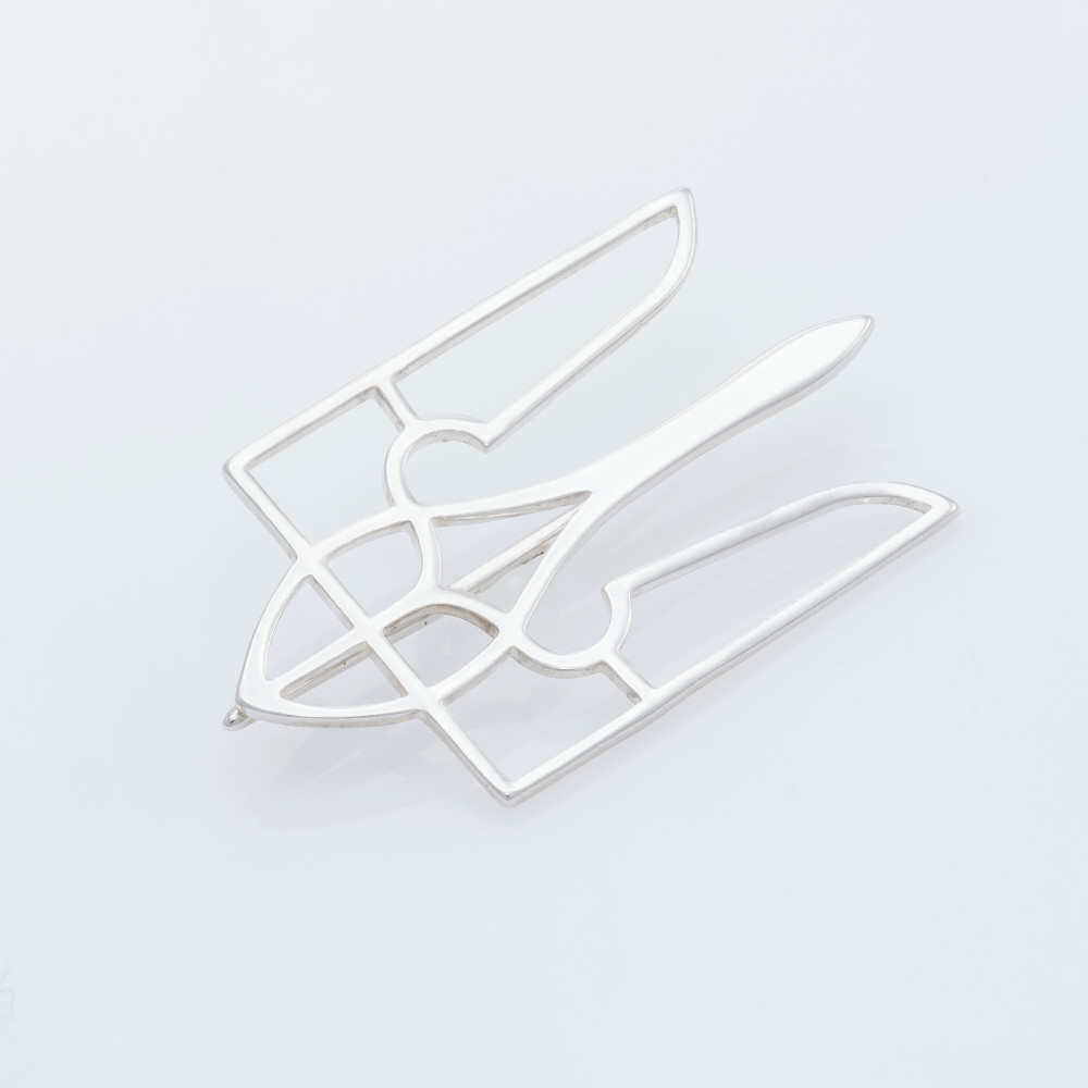 Срібна брошка Тризуб (9509) - 1