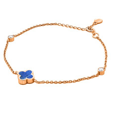 Золотий браслет Конюшина з лазуритом (з2097.3)