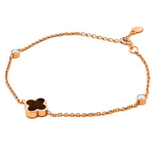 Золотий браслет Конюшина з тигровим оком (з2097.5)