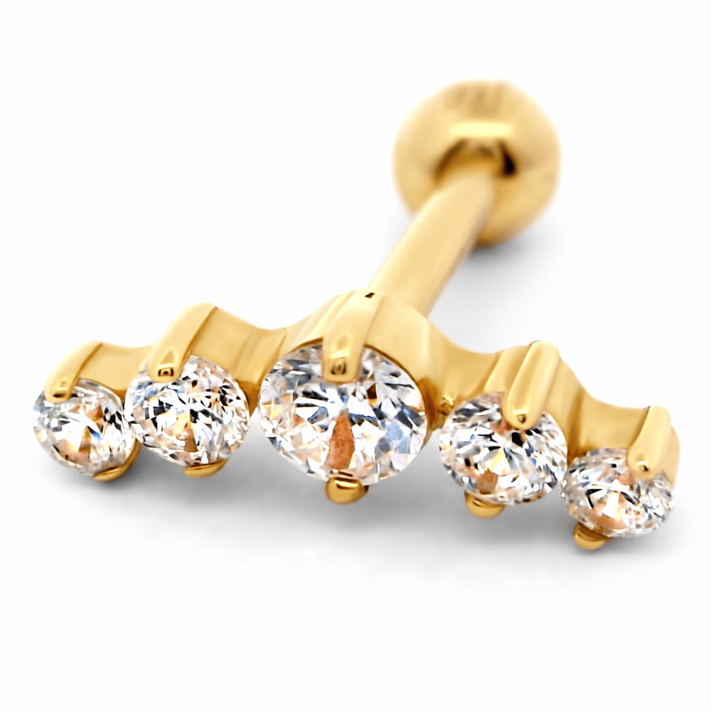Сережка для хеліксу з жовтого золота (з40001) - 1