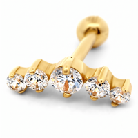 Сережка для хеліксу з жовтого золота (з40001) Новинки