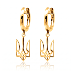 Сережки з жовтого золота Тризуб (з40024)