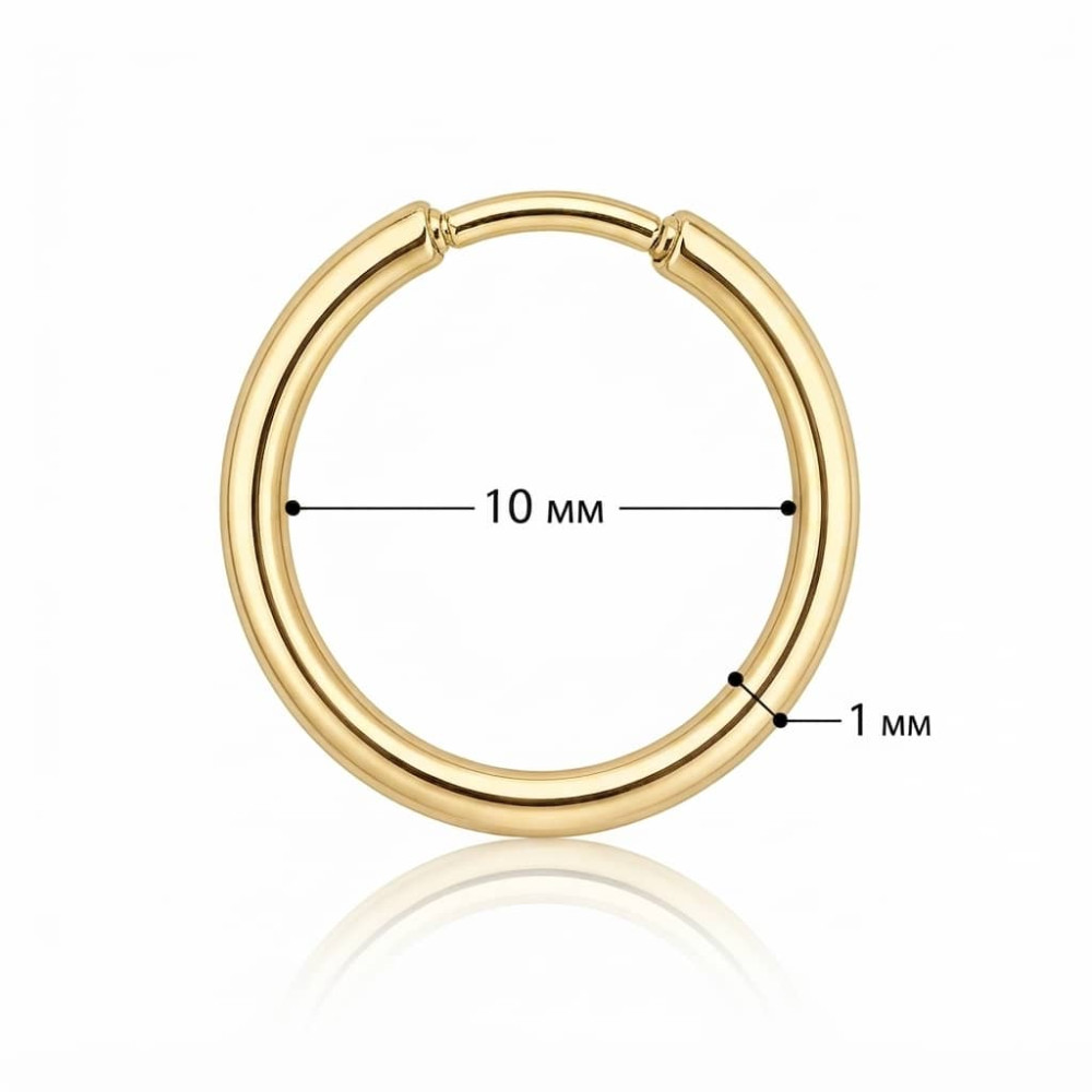 Серьга-конго из желтого золота 10 мм (з40030.1) - 3
