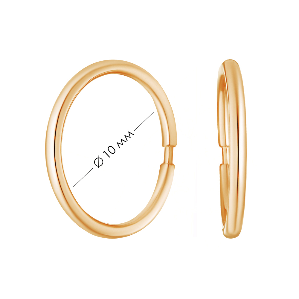 Золоті сережки конго 10 мм (з40030) - 4