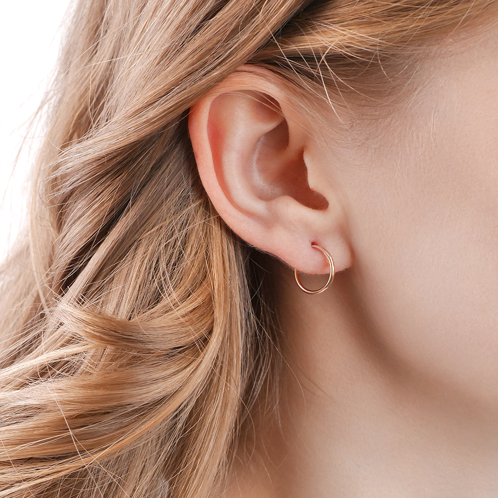 Золоті сережки конго 15 мм (з40031) - 4