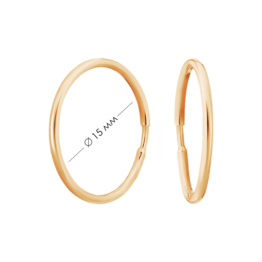 Золоті сережки конго 15 мм (з40031) - 3