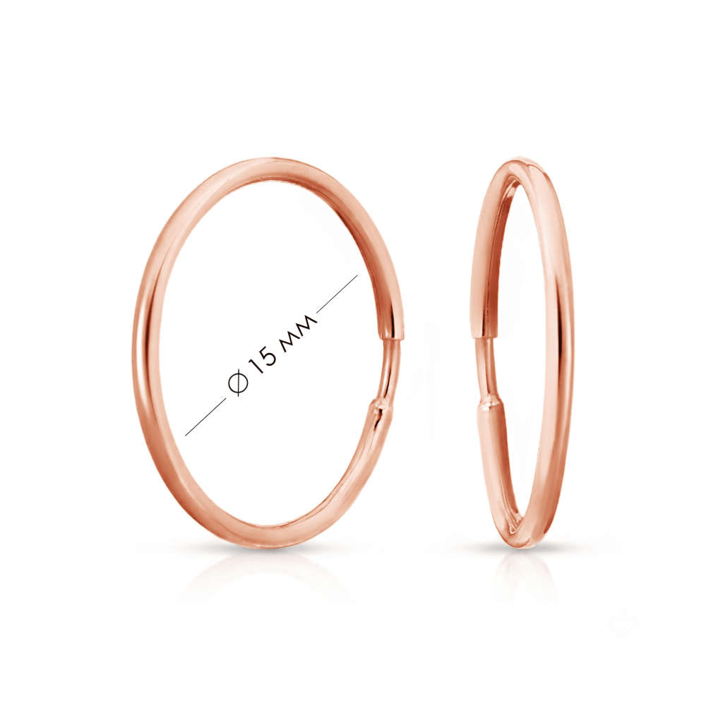 Сережки конго з червоного золота 15 мм (з40031) - 3