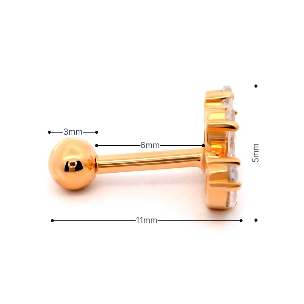 Золота сережка для хеліксу (з40034) - 5