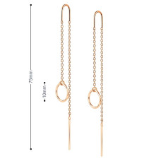 Золоті сережки-протяжки (з40042) - 2