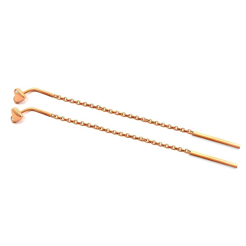 Золоті сережки-протяжки Сердечки (з40046) - 4