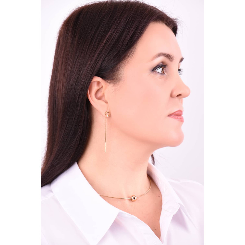 Золоті сережки-протяжки (з40050) - 3